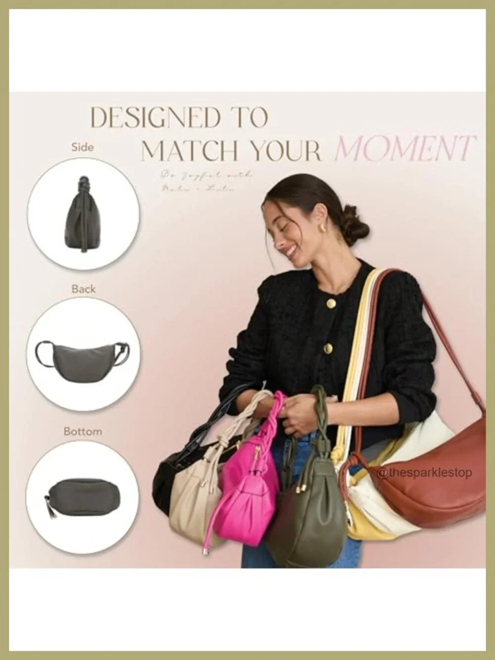 Vegan Leather Convertible Hobo Shoulder Bag Women Crossbody Purse